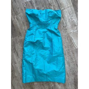 J. Crew Strapless Turquoise Blue Cocktail Dress